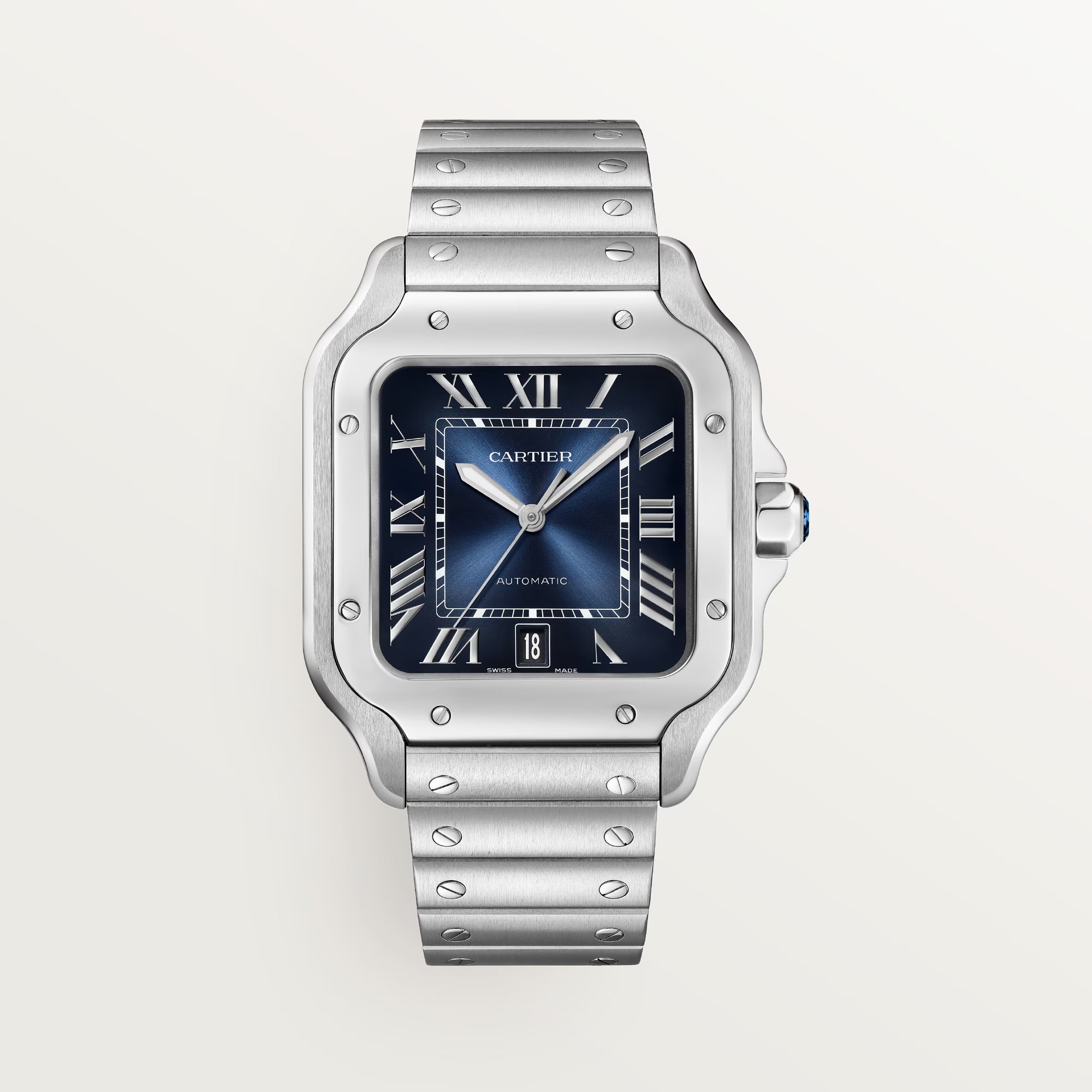 Santos De Cartier Steel x Blue ( Large Model )
