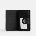 Coach Medium Corner Zip Wallet In Signature Canvas Black Style