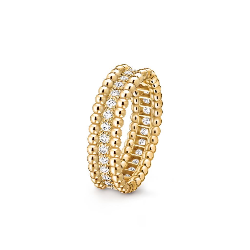 Van Cleef & Arpels Perlee Diamond Ring 1 Row