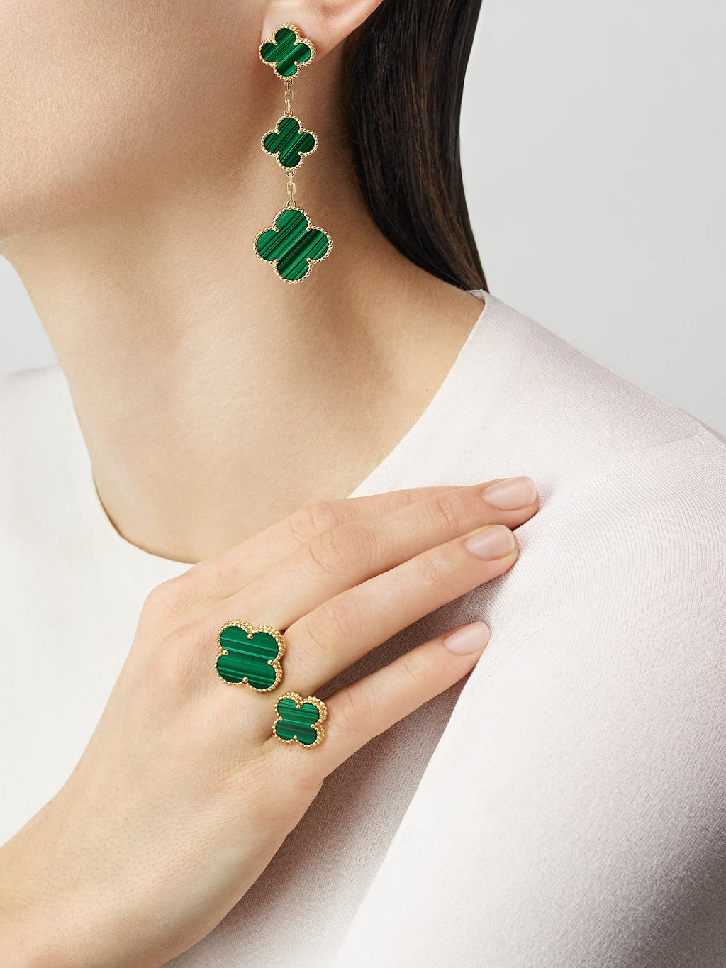 Van cleef & Arpels Magic Alhambra Between Finger Ring , Malachite