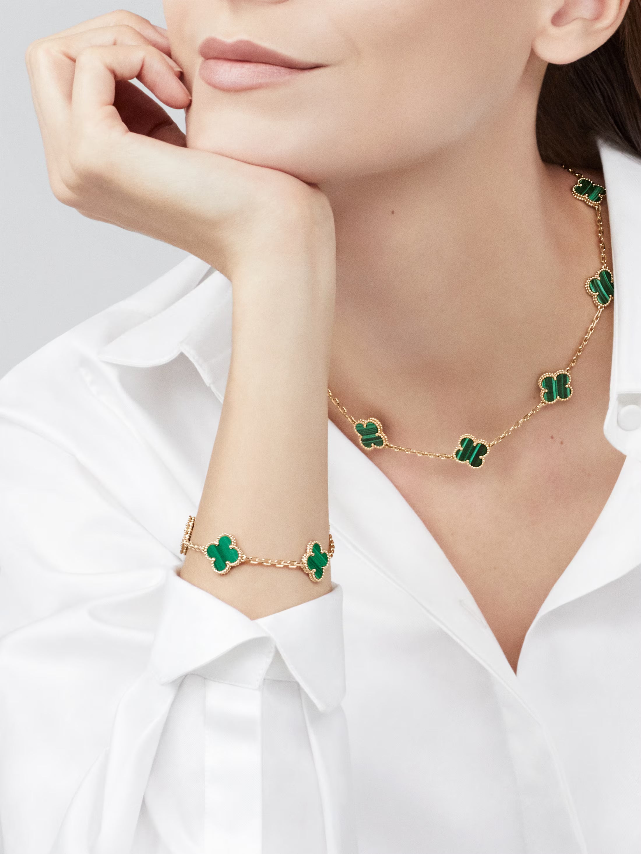 Van Cleef & Arpels 10 Motifs Malachite Necklace