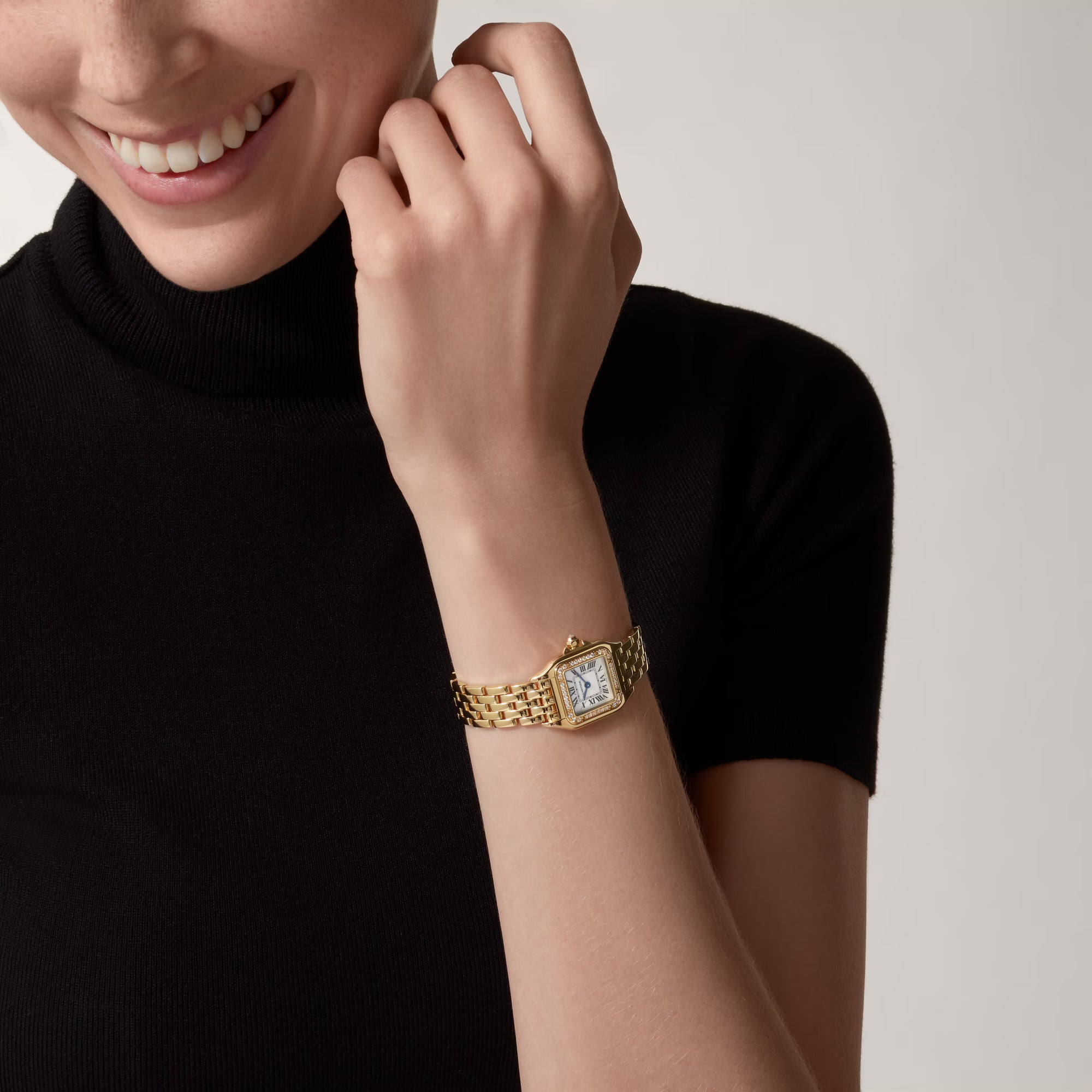 Panthère de Cartier watch, small model , Full Gold , Diamond