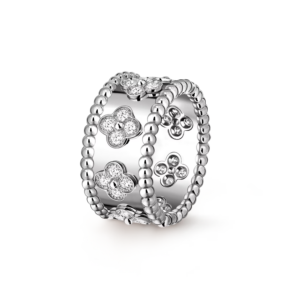 Van Cleef & Arpels Perlee clovers Ring , Silver , Diamond