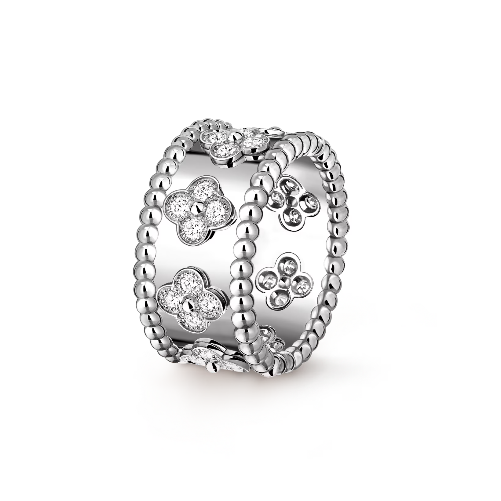 Van Cleef & Arpels Perlee clovers Ring , Silver , Diamond