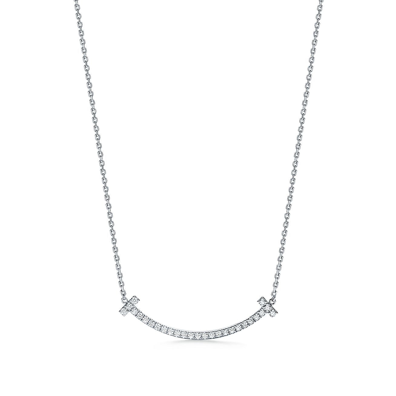 Tiffany&Co. T Smile Necklace Full Diamond