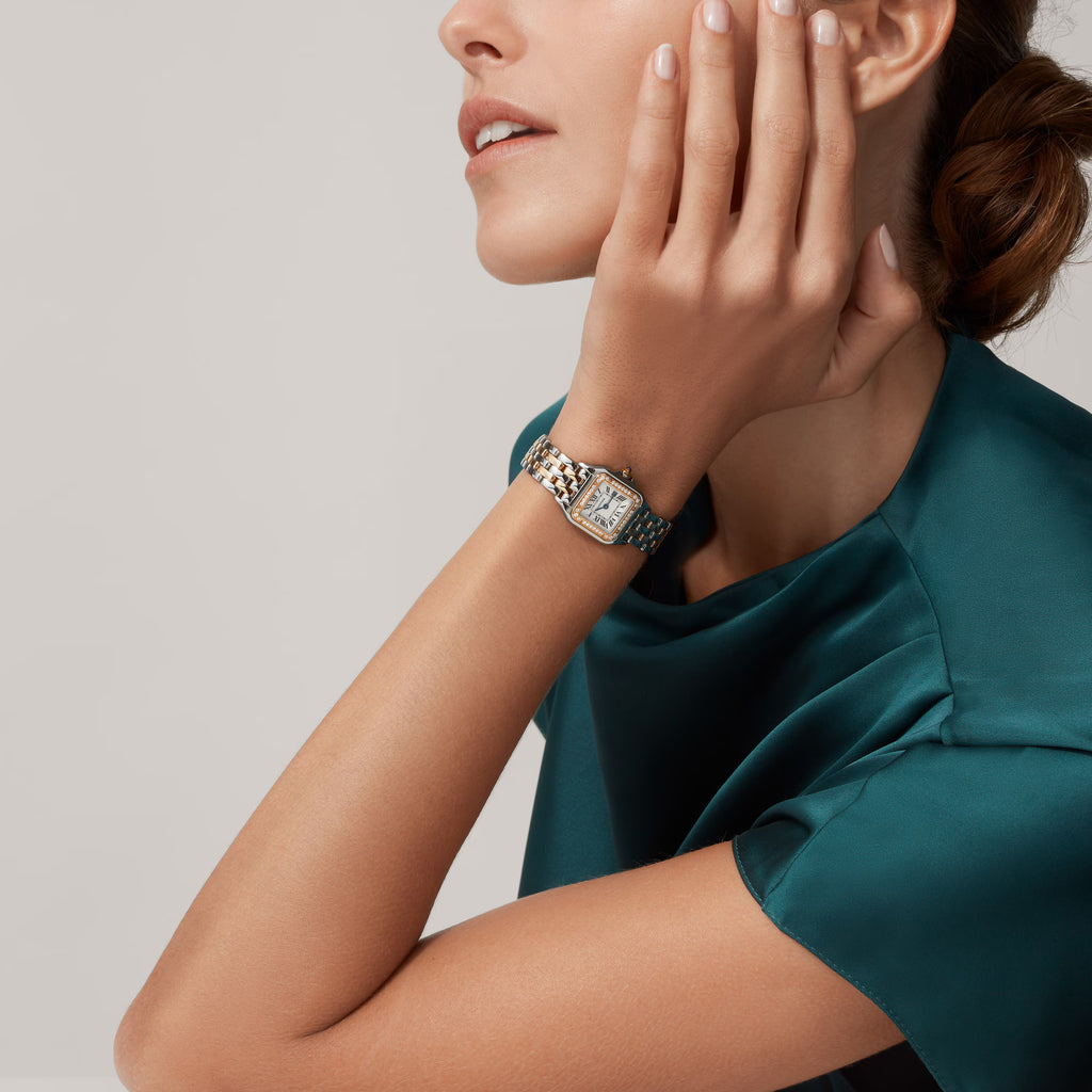 Panthère de Cartier watch Small Model , Half Rose Gold , Diamonds