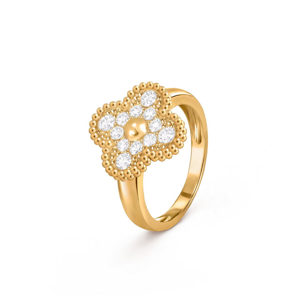 Van Cleef & Arpels Vintage Alhambra Ring Full gold , Diamond