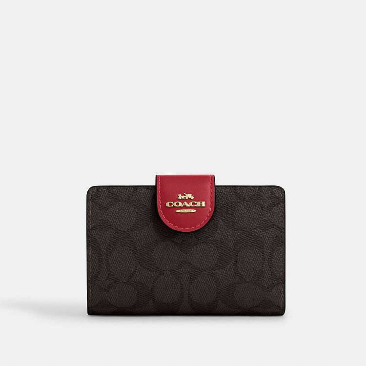 Coach Medium Corner Zip Wallet In Signature Canvas