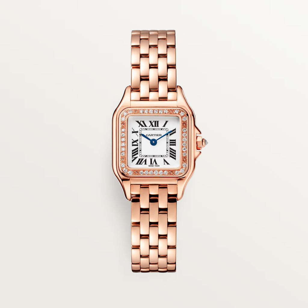 Panthère de Cartier watch, small model , Full Rose Gold , Diamonds