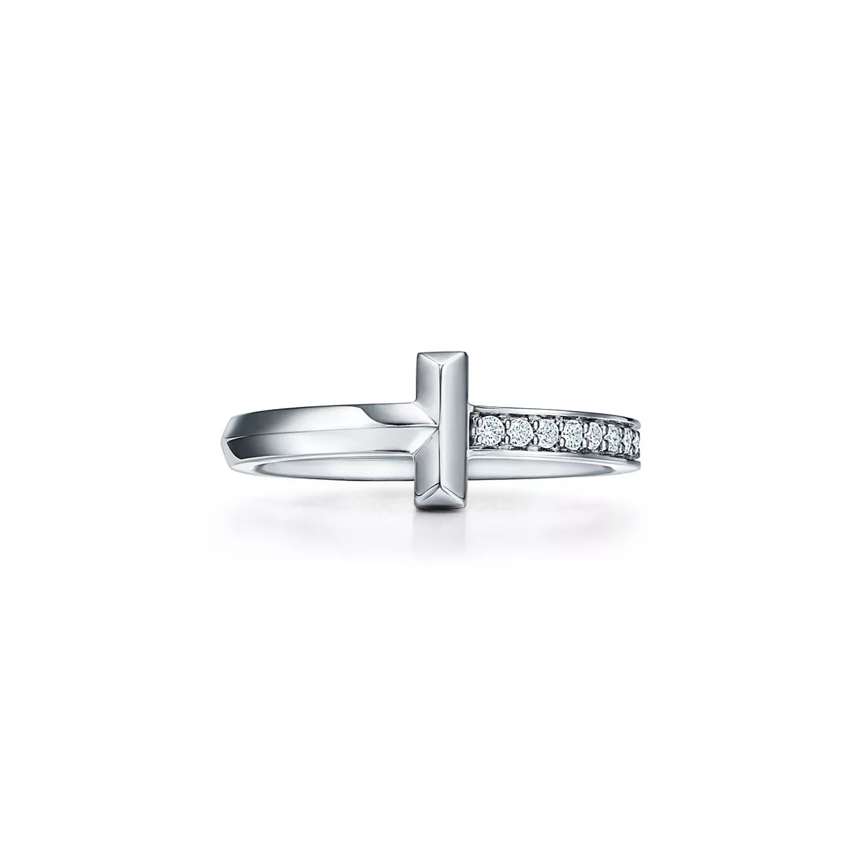 Tiffany&Co. T Ring , Silver , Diamond