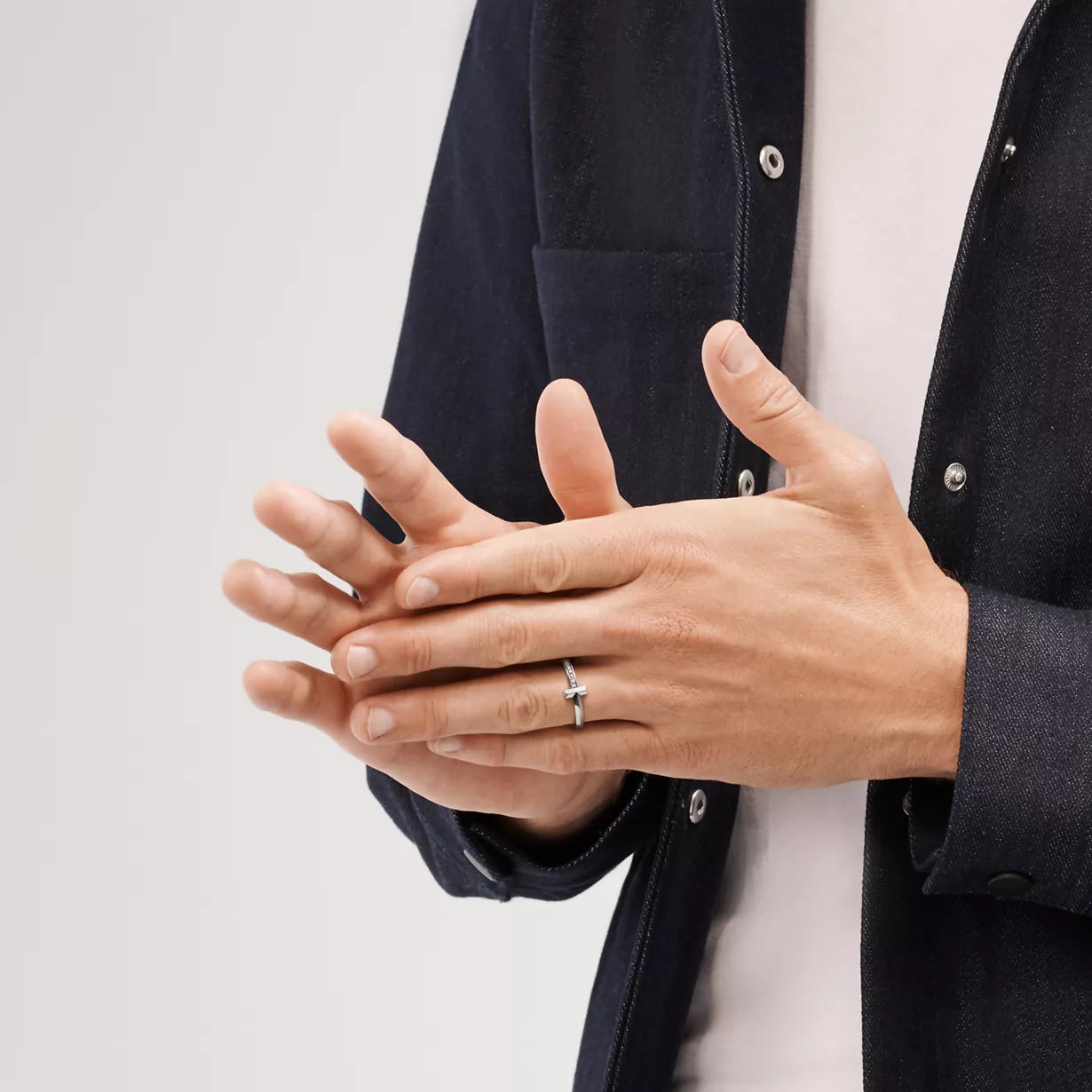 Tiffany&Co. T Ring , Silver , Diamond