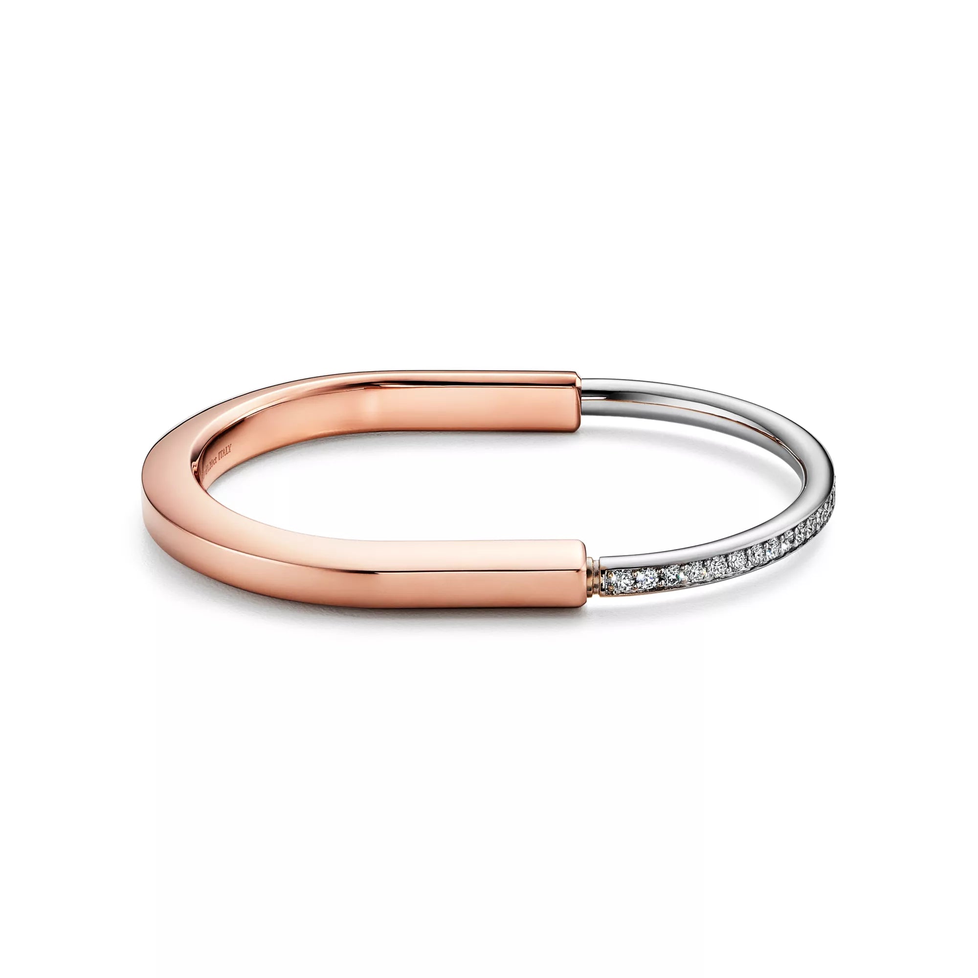 Tiffany&Co. Lock Bracelet Half Diamond Rose Gold
