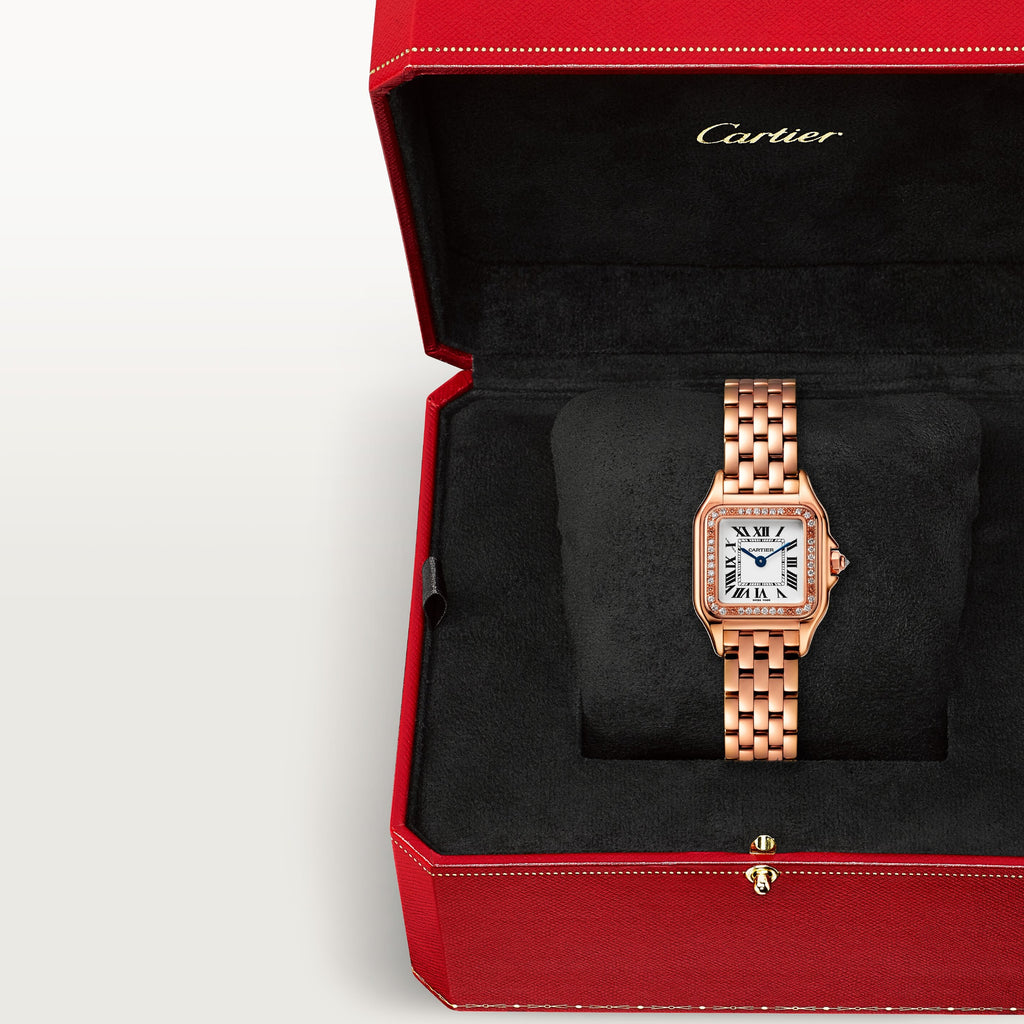 Panthère de Cartier watch, small model , Full Rose Gold , Diamonds