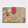 Coach Medium Corner Zip Wallet In Floral Print