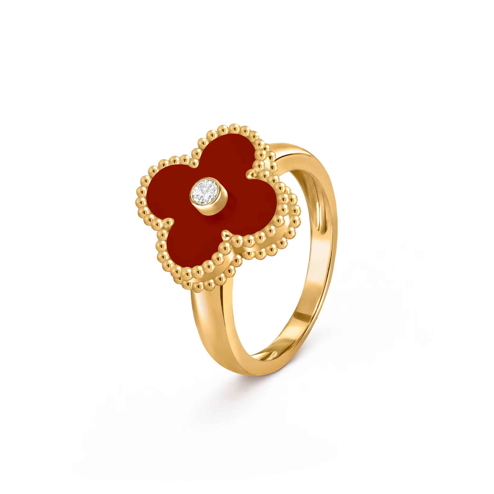 Van Cleef & Arpels Vintage Alhambra Ring , Diamond , Carnelian
