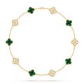 Van Cleef & Arpels 10 Motifs Malachite ,  Half Diamond Necklace