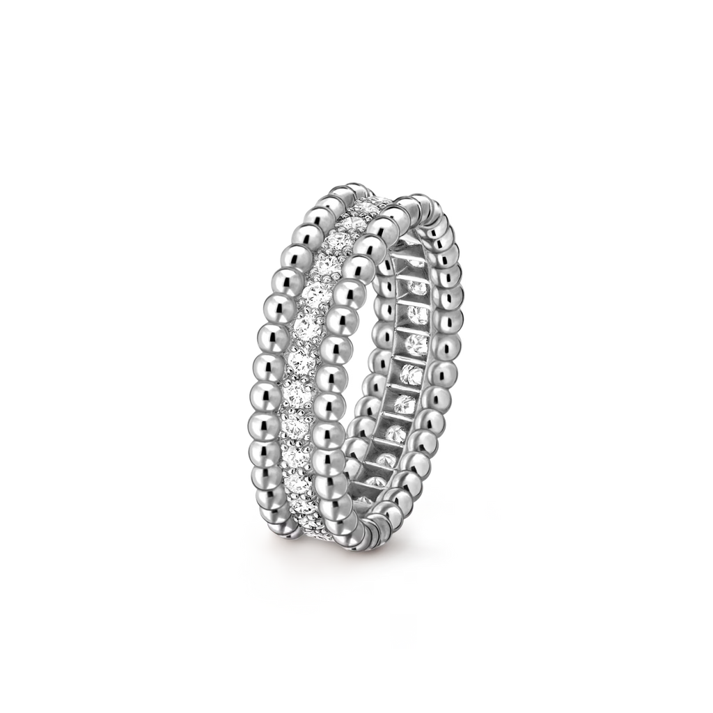 Van Cleef & Arpels Perlee Diamond Ring 1 Row