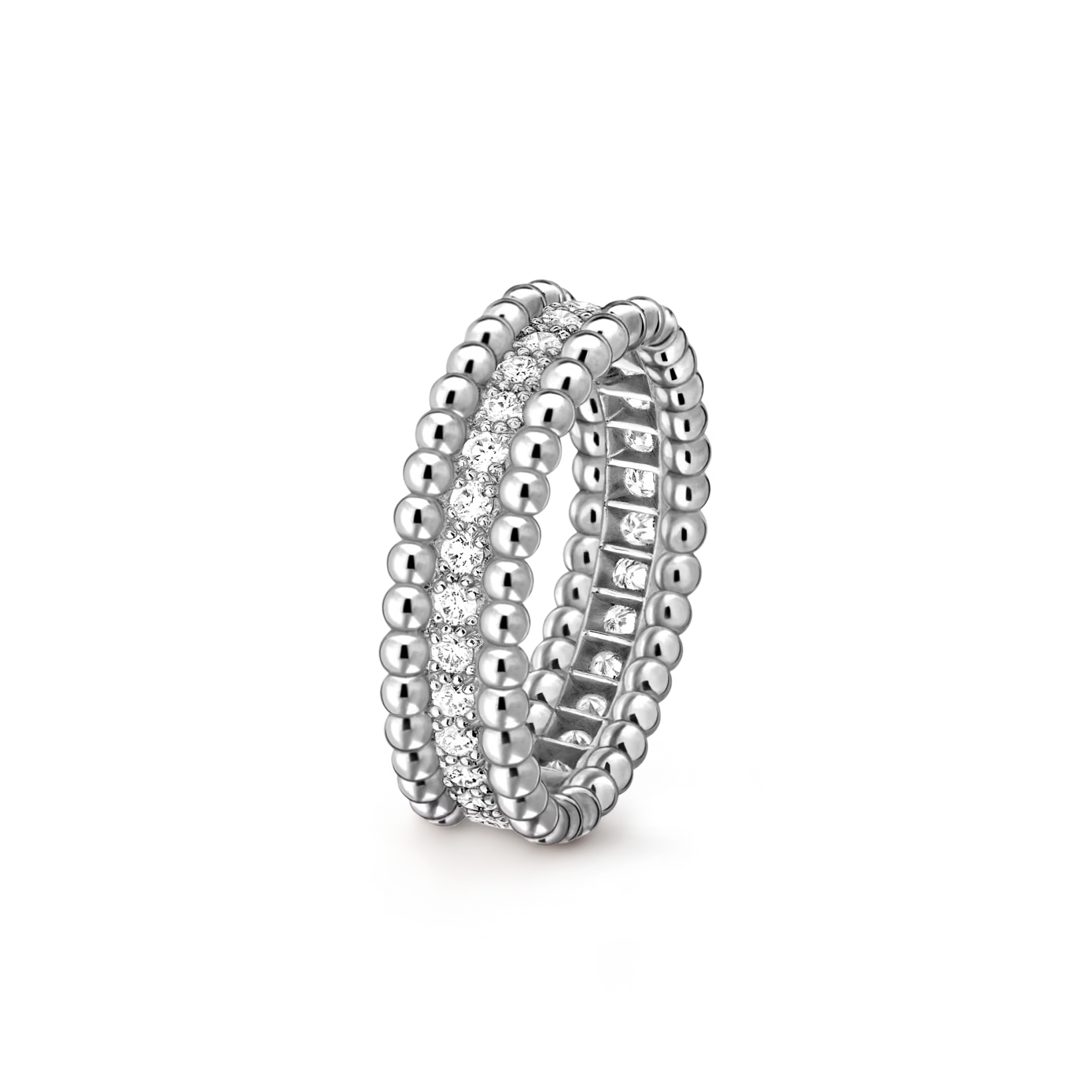 Van Cleef & Arpels Perlee Diamond Ring 1 Row