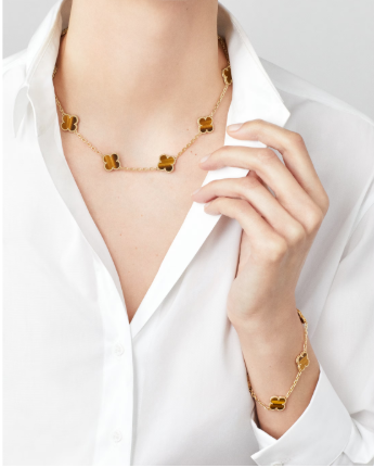 Van Cleef & Arpels 10 Motifs Tiger Eye Necklace