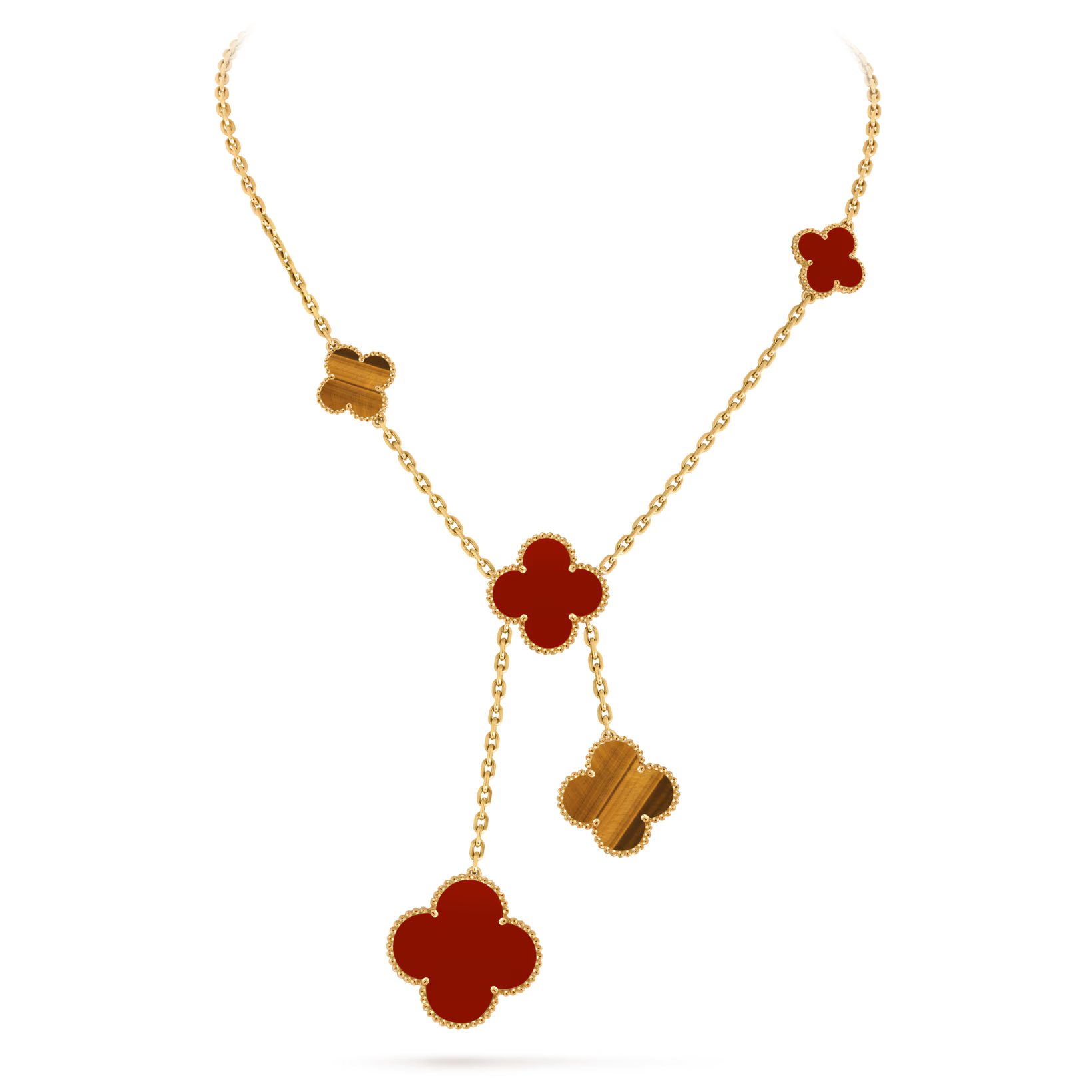 Van Cleef & Arpels Vintage Alhambra Necklace Carnelian , Tiger