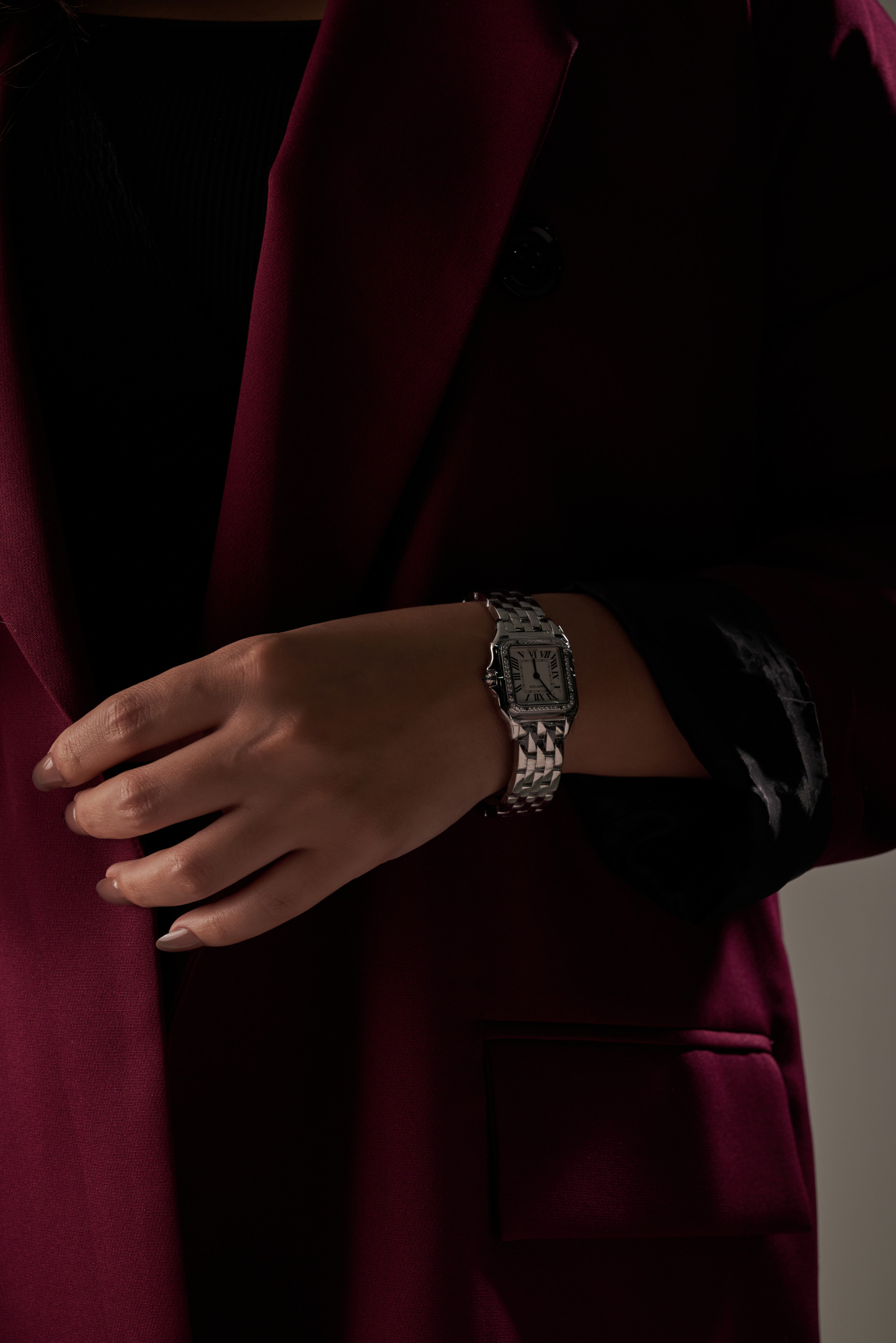 Cartier with Full Diamond Bezel