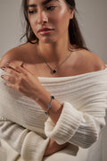 Vanclef & Arpels Vintage Alhambra Necklace and bracelet ( silver , onyx , diamond )