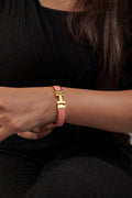 Hermes H bracelet ( Yellow gold , Light Pink )