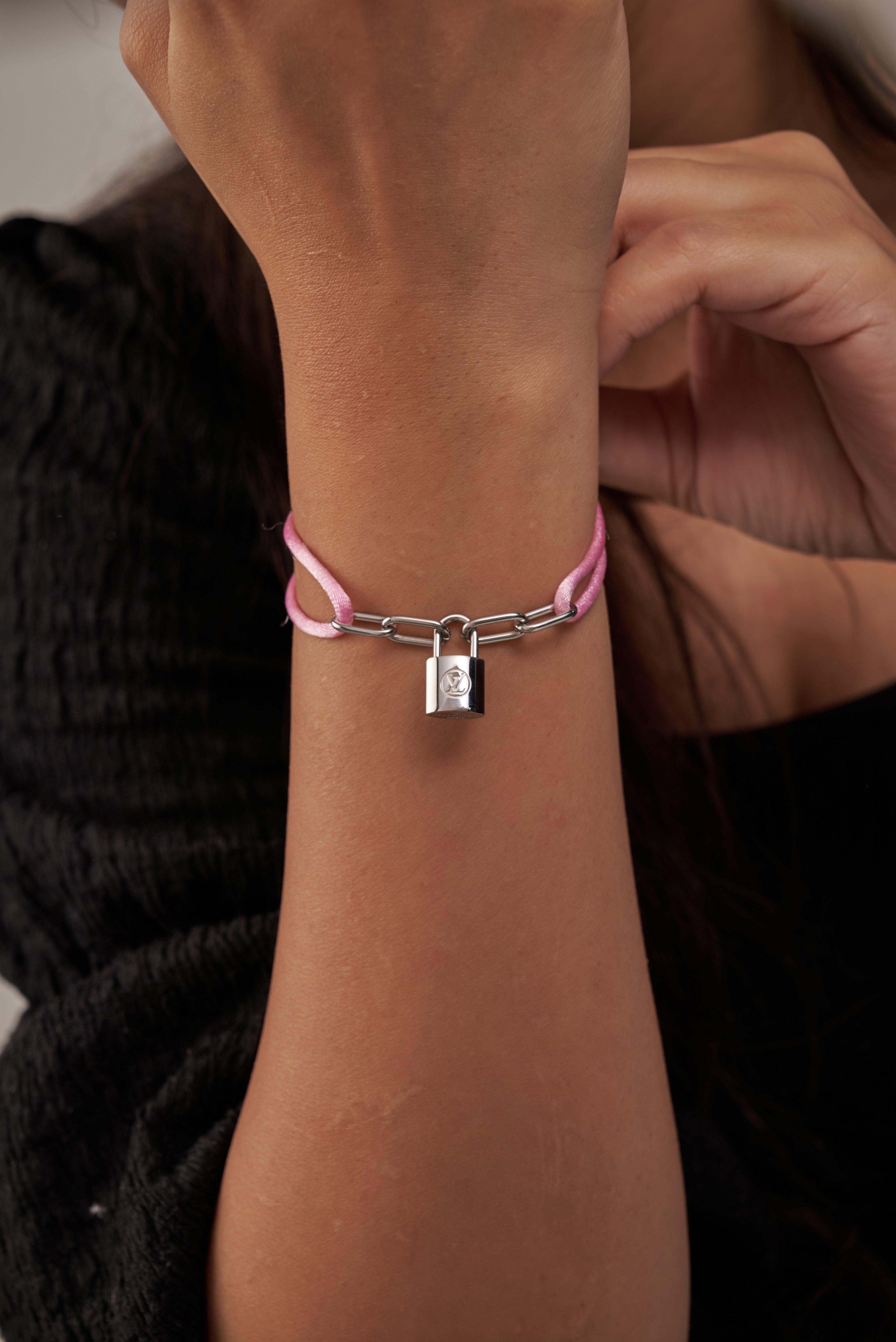 Louis Vuitton Lock Bracelet ( Pink Chord )