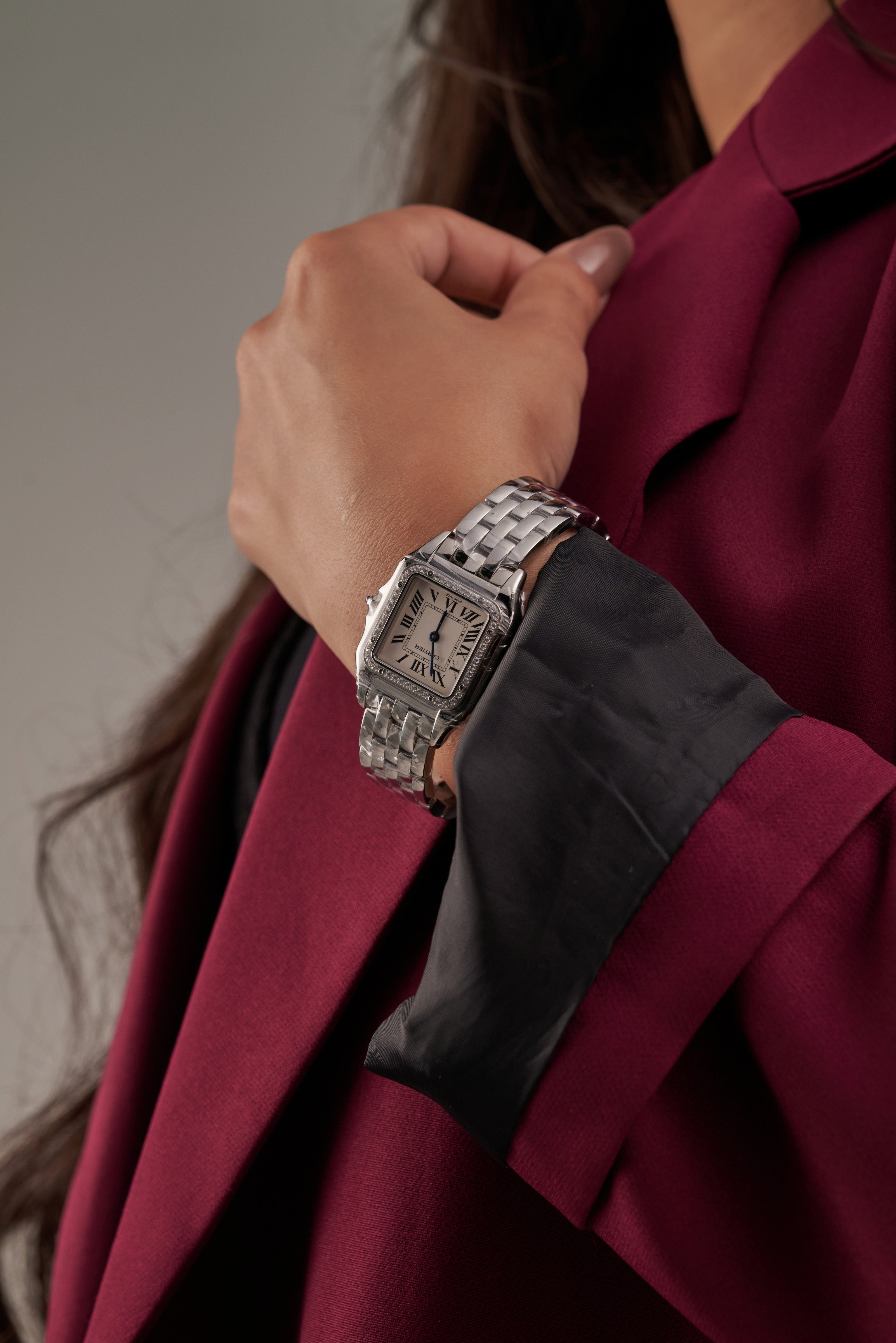 Cartier with Full Diamond Bezel