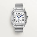 Santos De Cartier Watch Steel x White ( Medium Model )