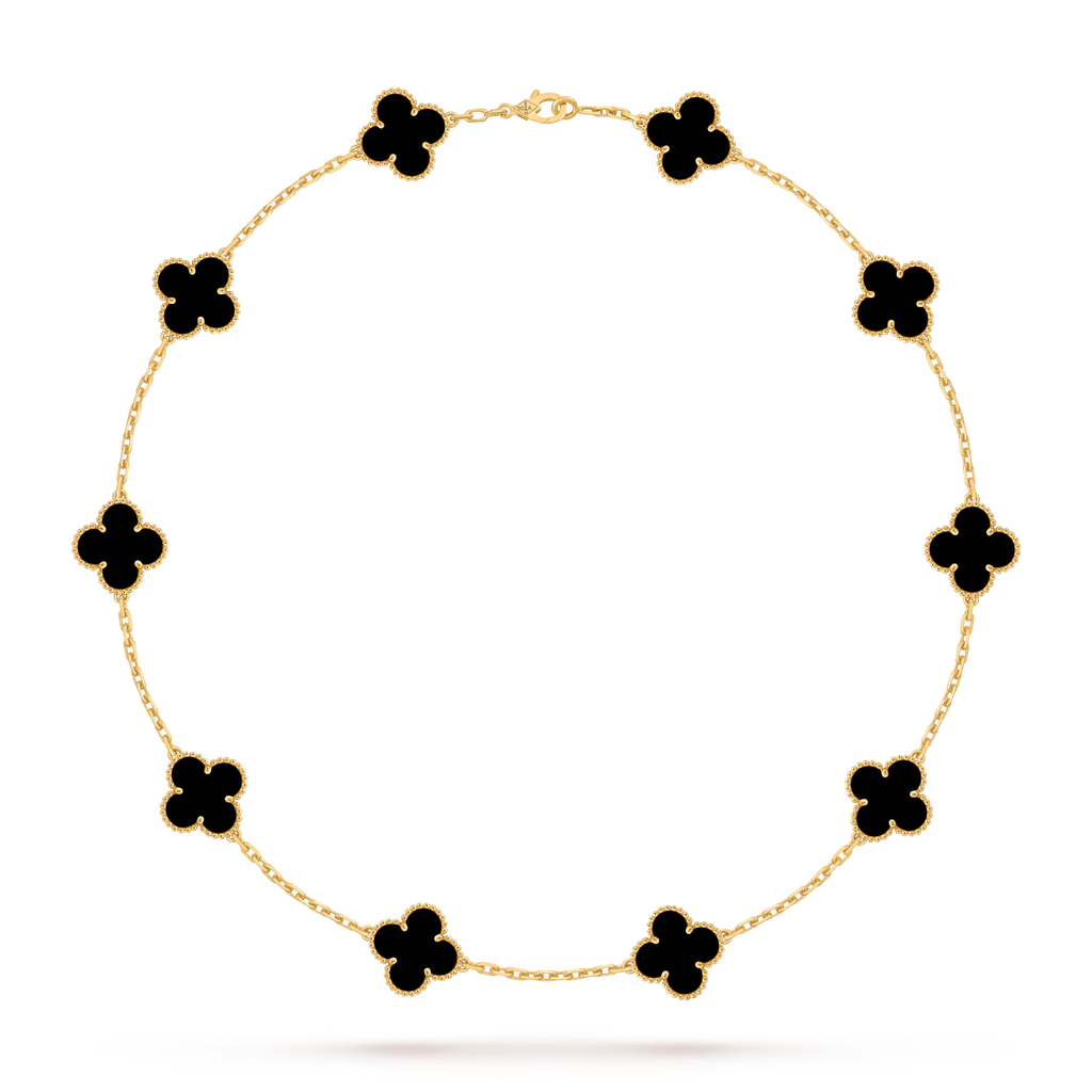 Van Cleef & Arpels 10 Motifs Onyx Necklace