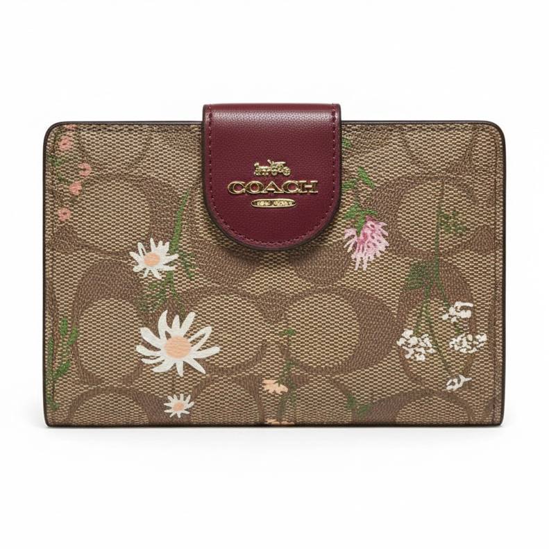 Coach Medium Corner Zip Wallet in Floral Print