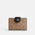 Coach Medium Corner Zip Wallet In Signature Canvas Black Style