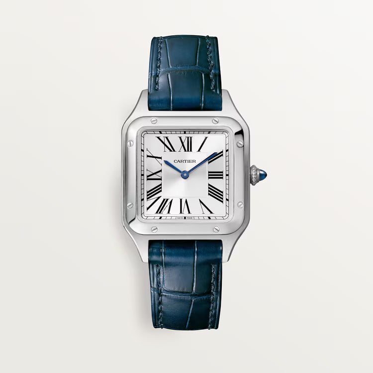 Cartier Santos Dumont Watch Steel x Navy blue