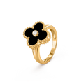 Van Cleef & Arpels Vintage Alhambra Ring , Diamond , Onyx