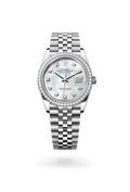 Rolex Datejust 36 Oyster, 36 mm, Oystersteel, white gold and diamonds