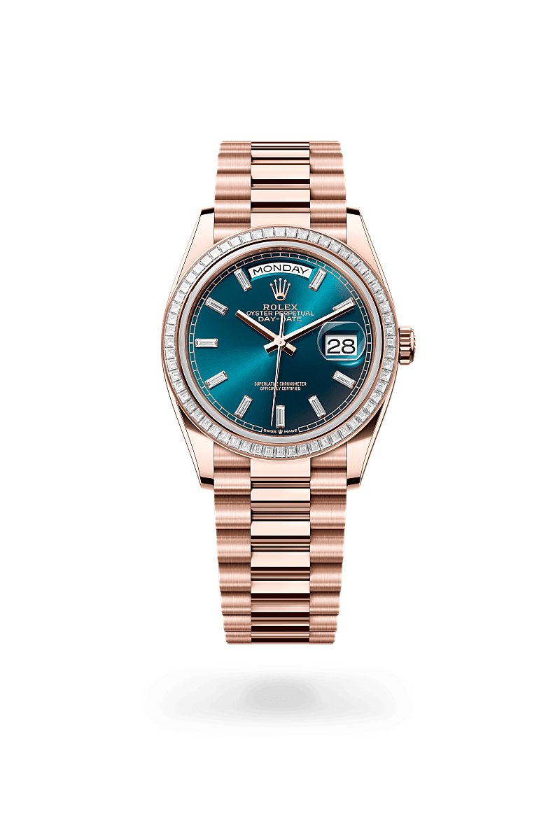 Rolex Day-Date Oyster, 36 mm, Everose gold and diamonds