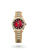 Rolex Datejust 31 Oyster, 31 mm, yellow gold and diamonds