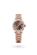 Rolex Lady-Datejust Oyster, 28 mm, Everose gold and diamonds