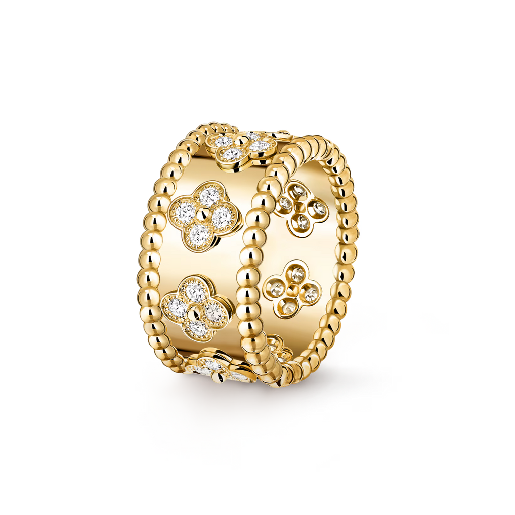 Van Cleef & Arpels Perlee Clovers Ring , Gold , Diamond