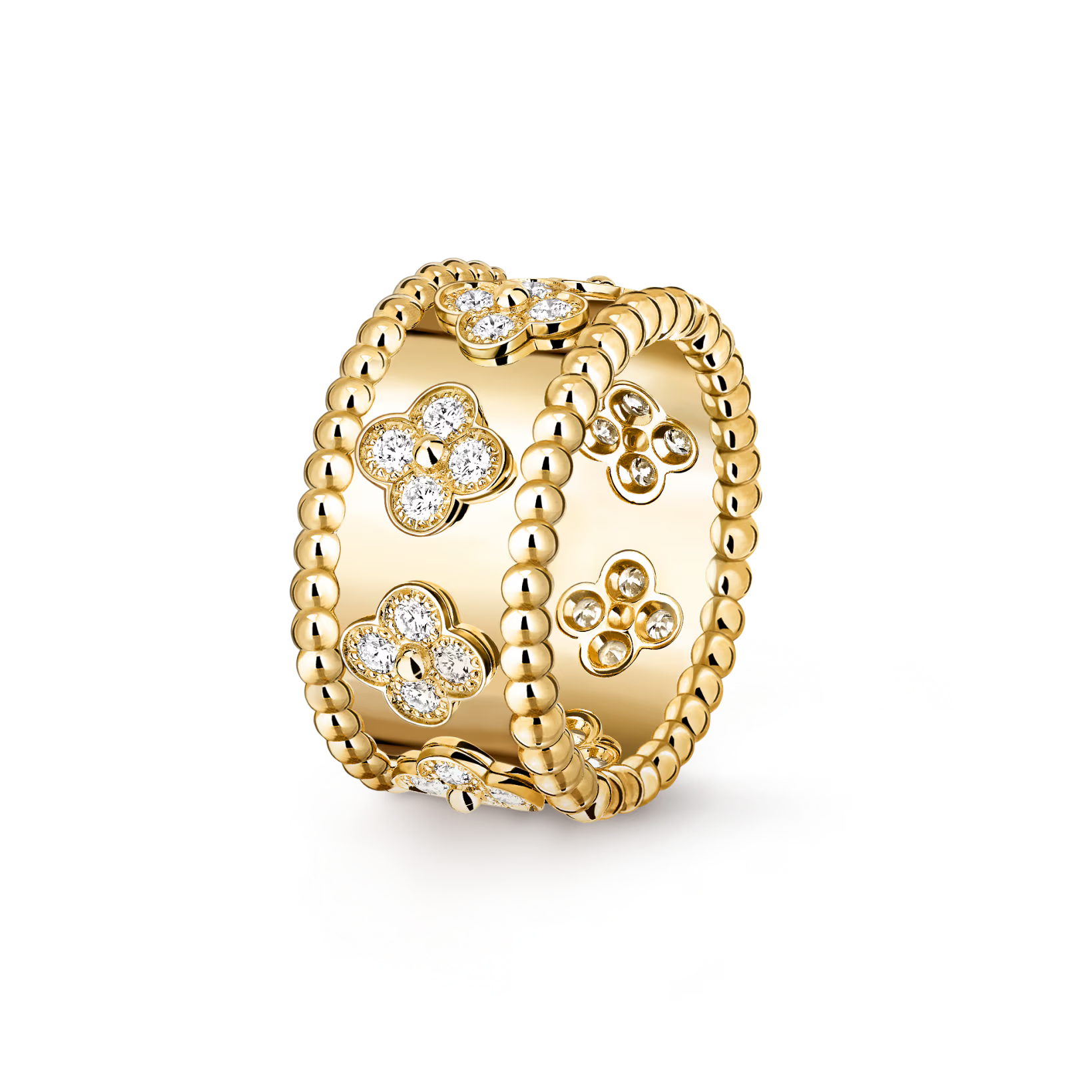 Van Cleef & Arpels Perlee Clovers Ring , Gold , Diamond