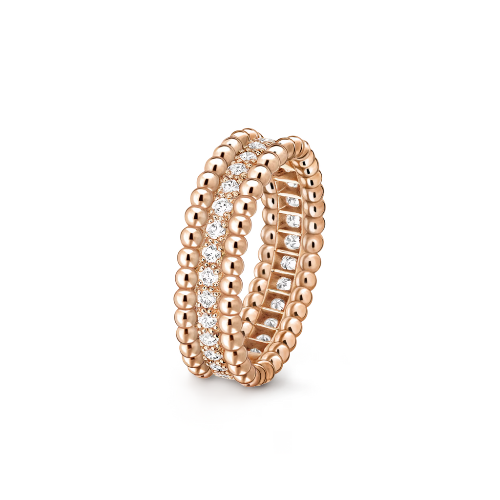 Van Cleef & Arpels Perlee Diamond Ring 1 Row