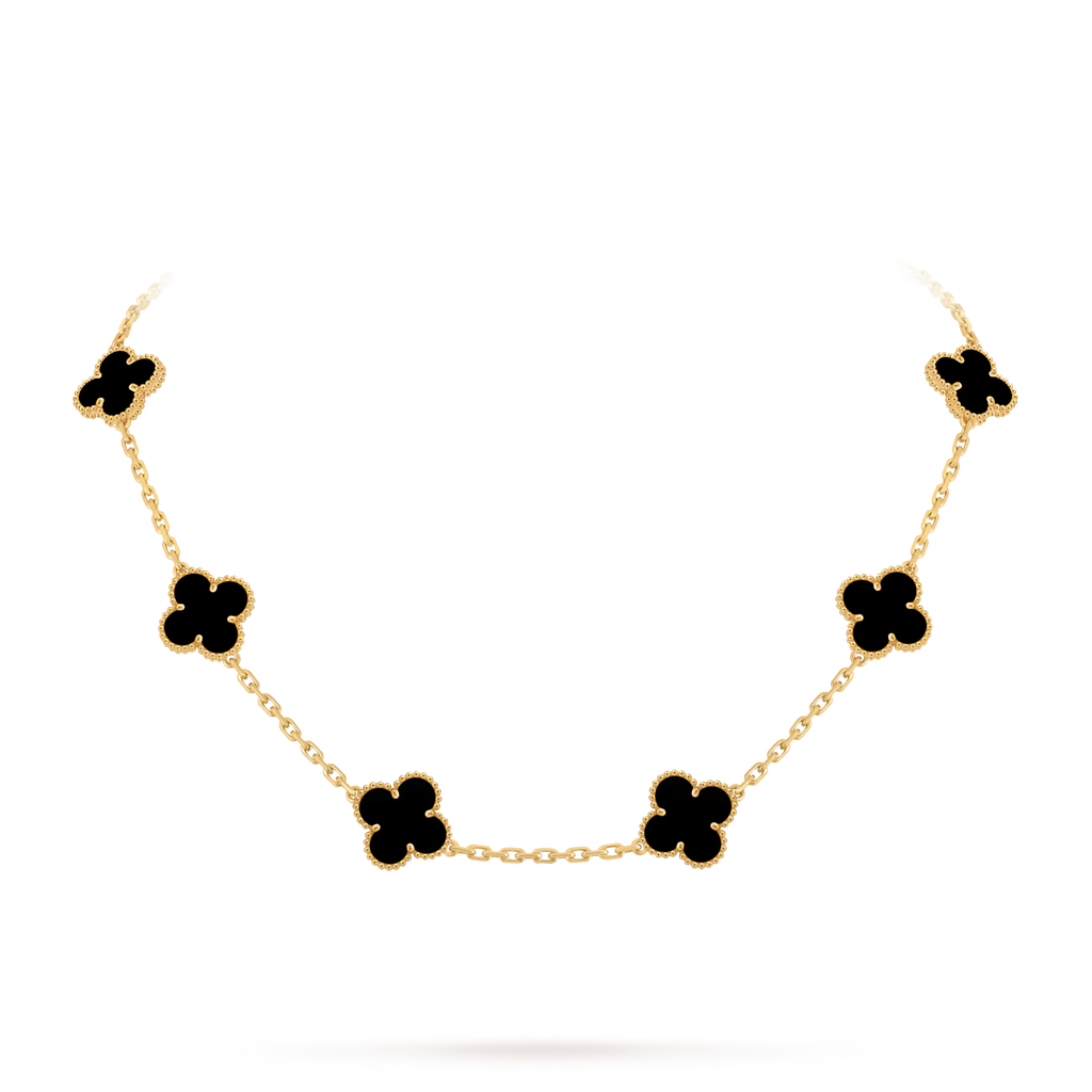 Van Cleef & Arpels 10 Motifs Onyx Necklace